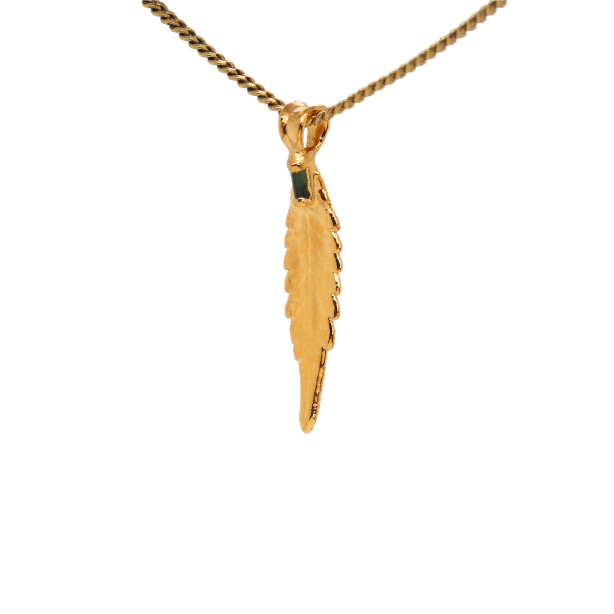 18k OG Kush Leaf with Tourmaline