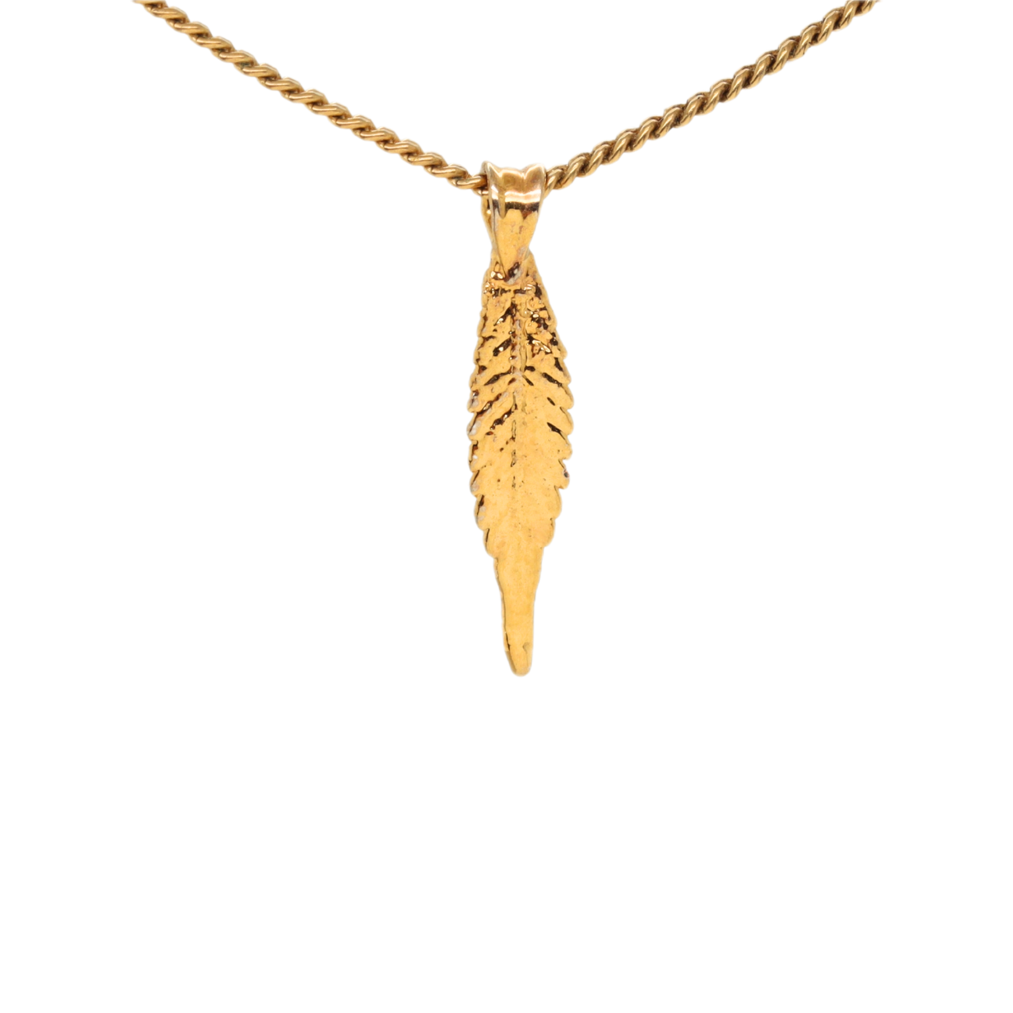 18k Tej Leaf with White Sapphire