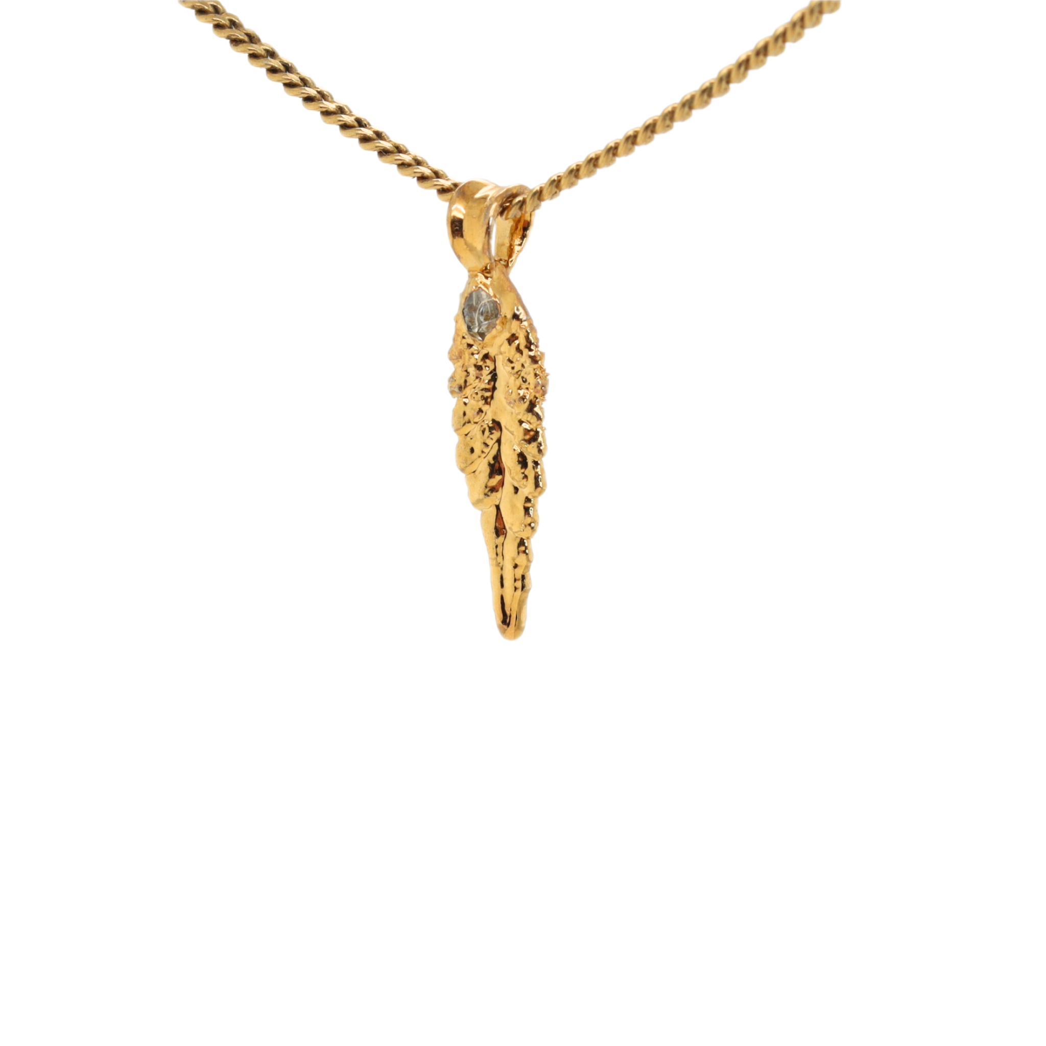 18k Plum OG Leaf with Herkimer Diamond