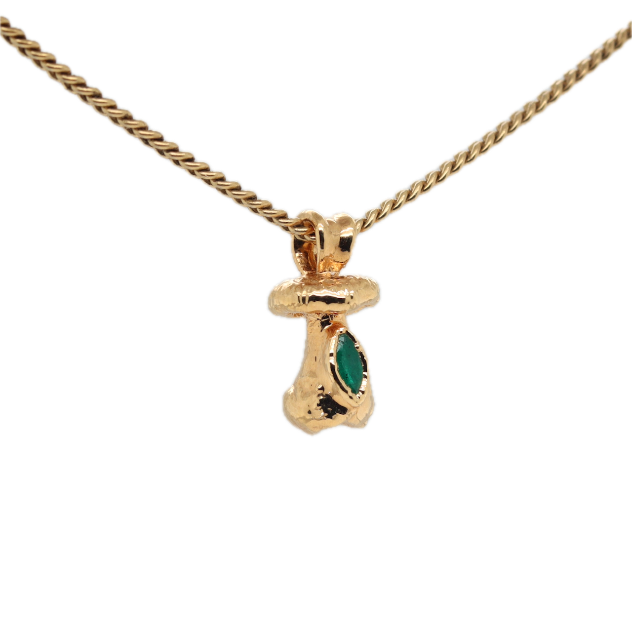 24k Special Collection Pendant with Emerald