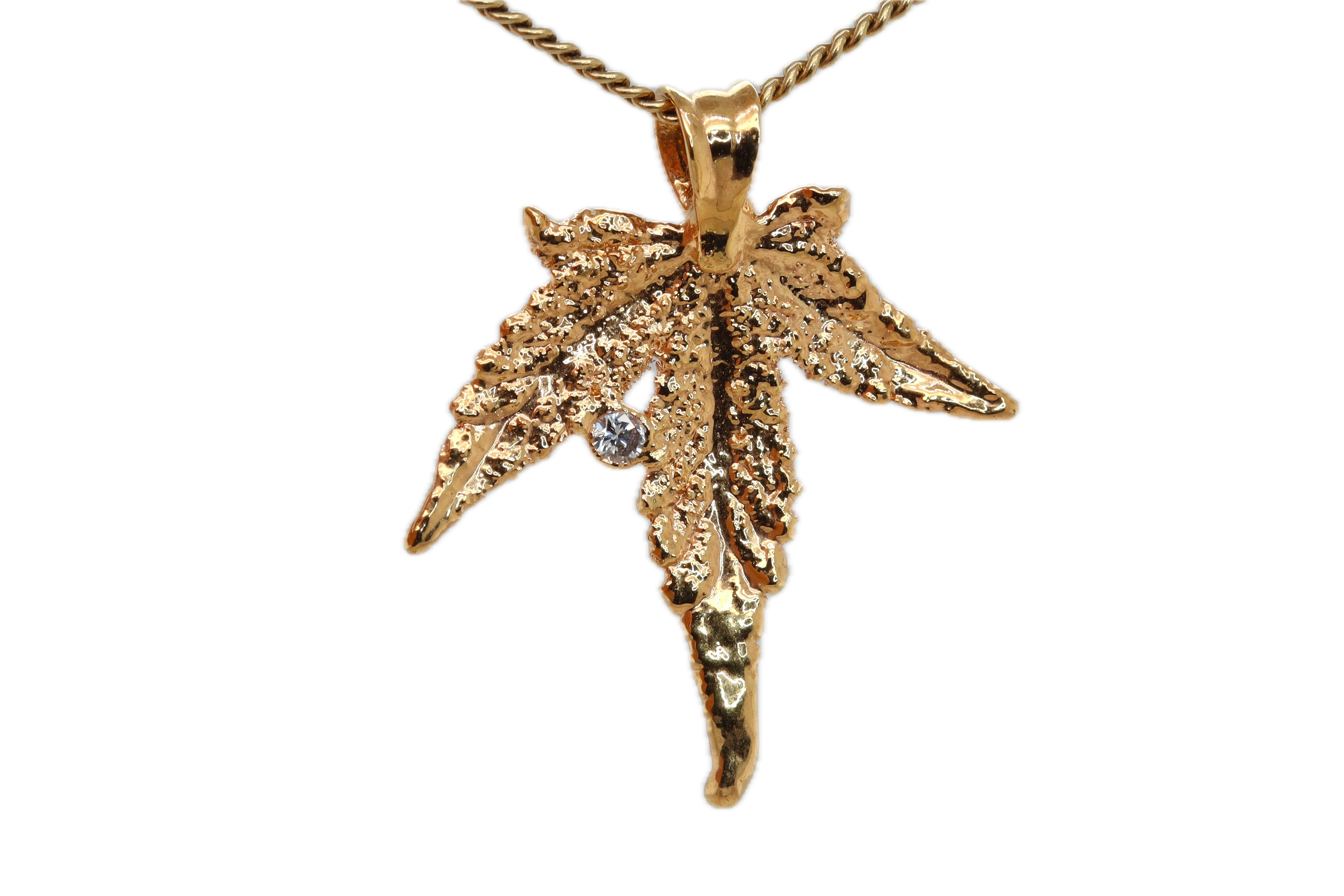 18k Plum OG Sugar Leaf with Diamond