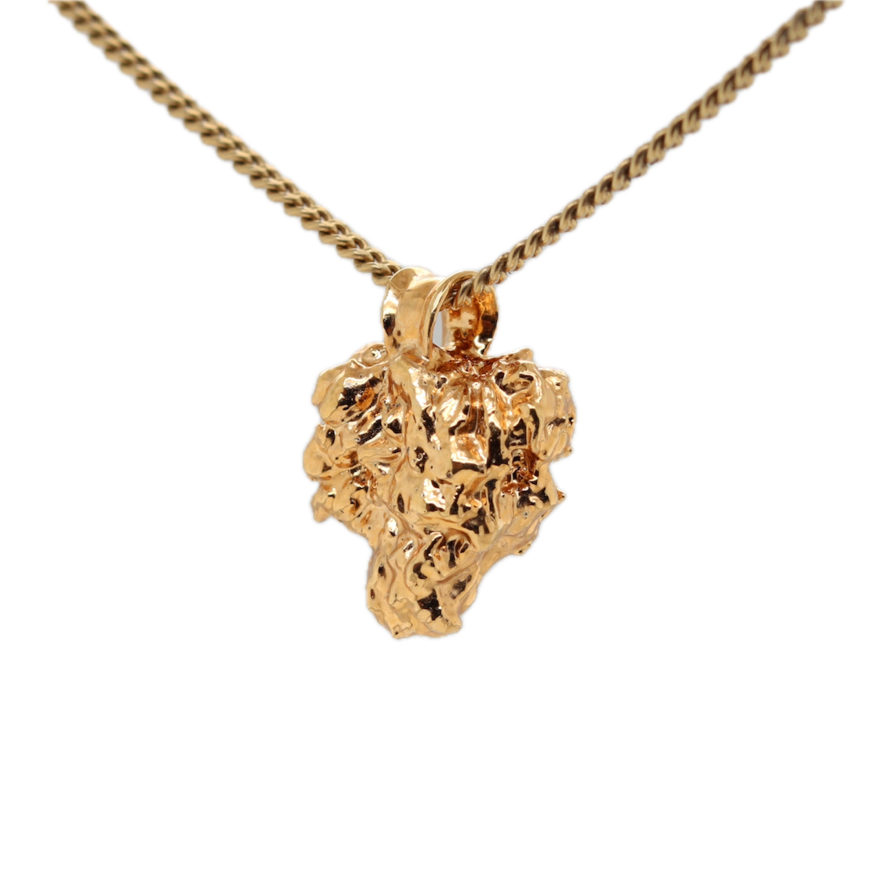 Real Gold Bud Pendant | OG Kush Strain Cannabis Jewelry with Emerald