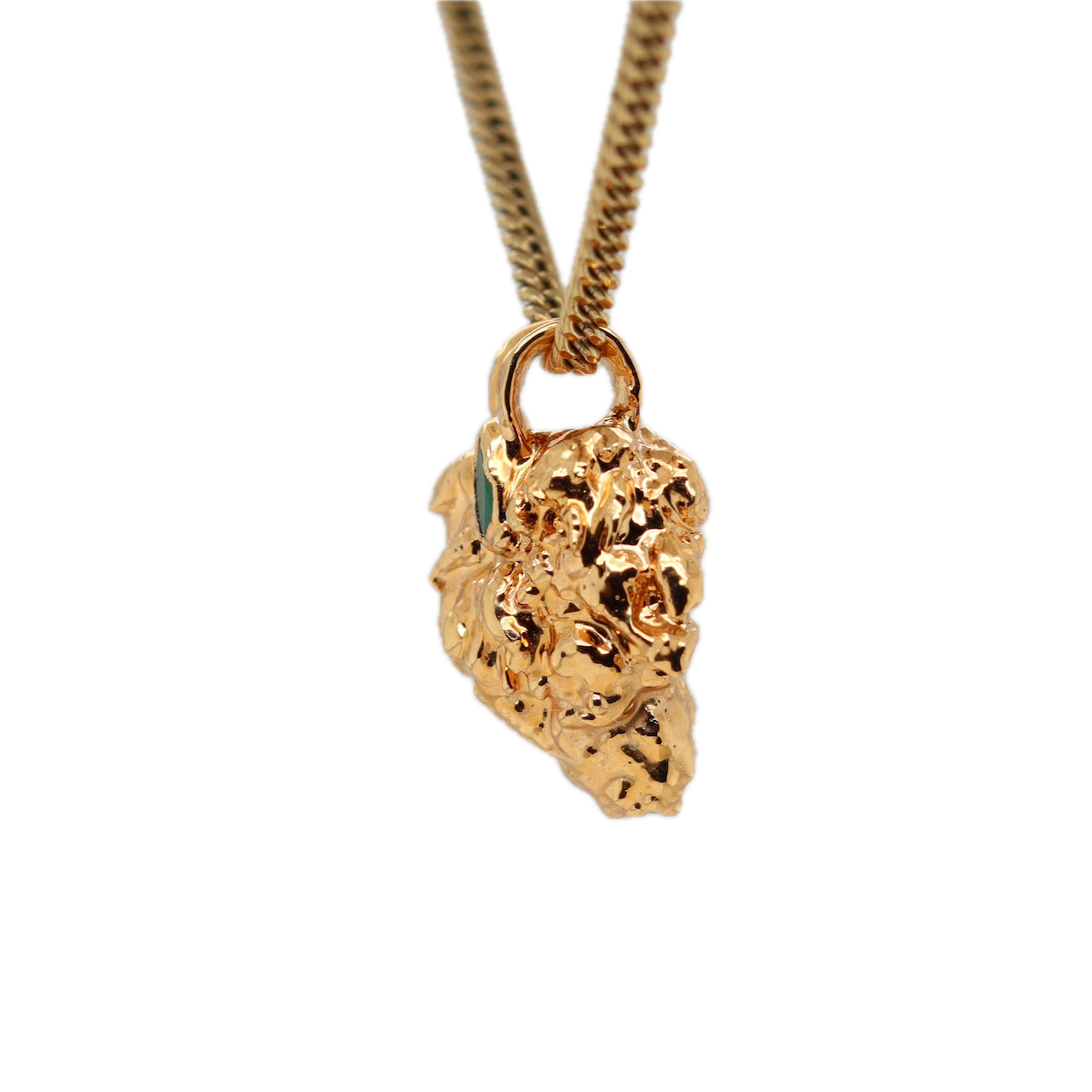 Real Gold Bud Pendant | OG Kush Strain Cannabis Jewelry with Emerald