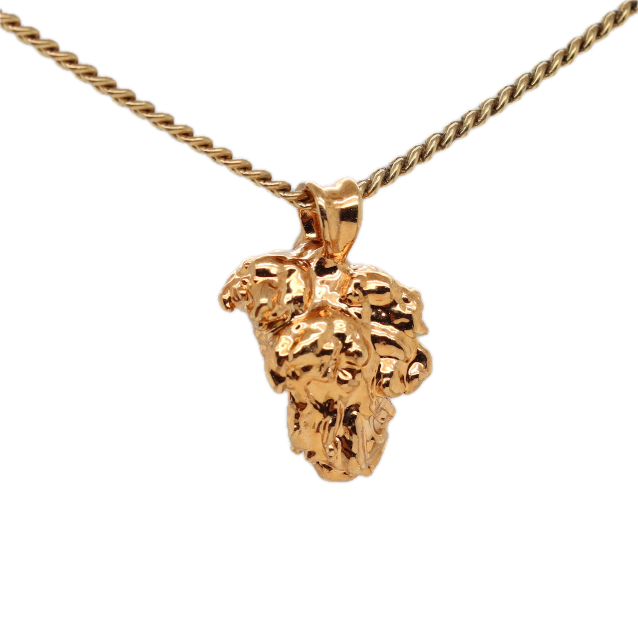 Real Gold Bud Pendant | Plum OG Strain Cannabis Jewelry with Black Star Sapphire