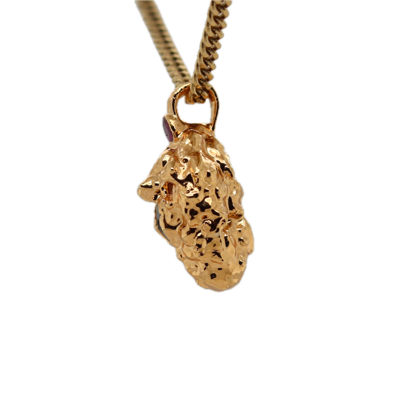 Real Gold Bud Pendant | Tangie Strain Cannabis Jewelry with Ruby & Herkimer Diamond