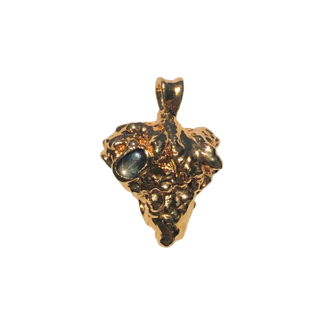 18k Afe Negus bud with Black Star Sapphire