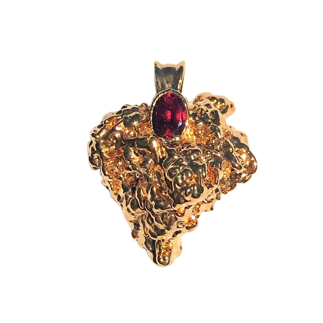 18k Tej Bud with Garnet