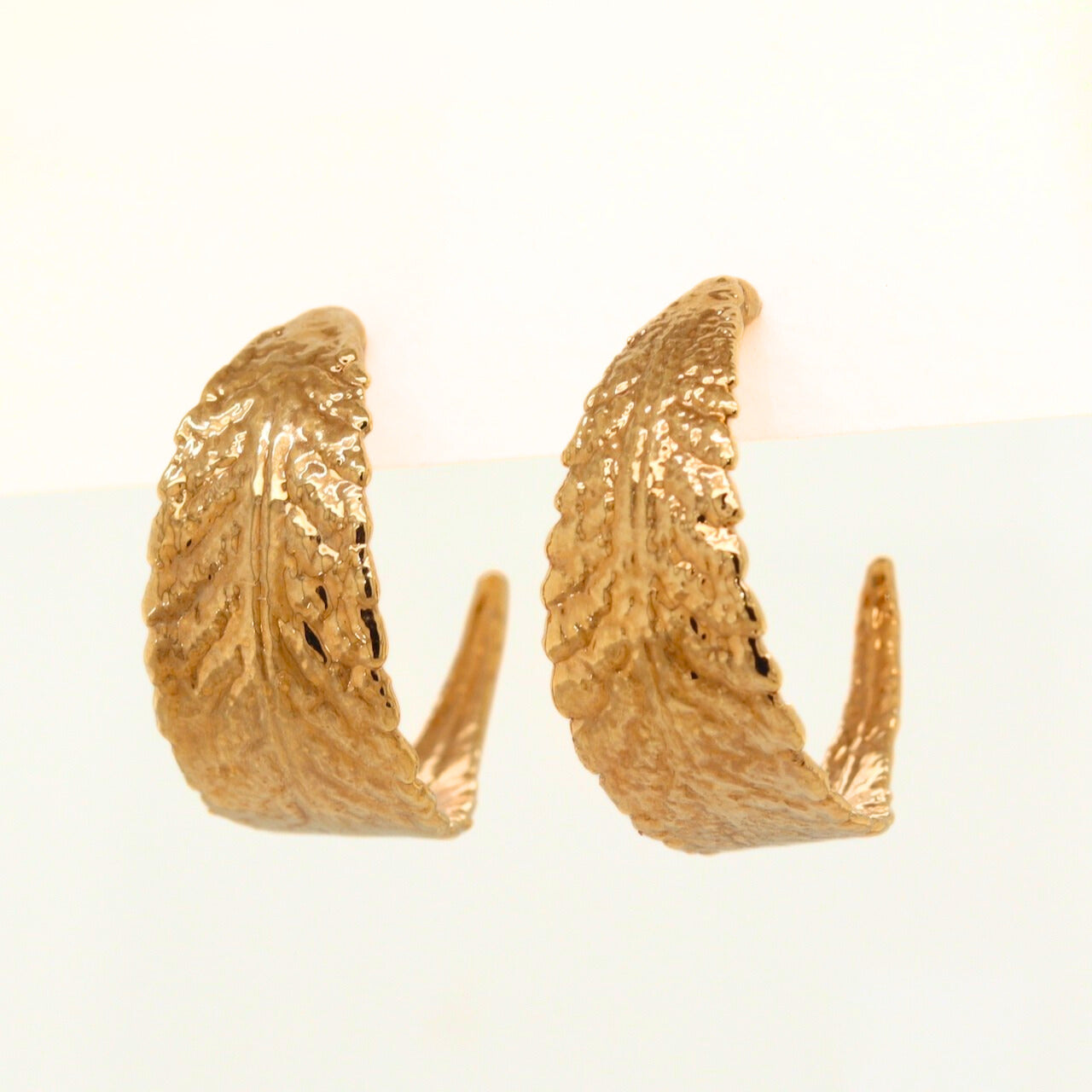 24k Cannabis Leaf Hoop Earrings