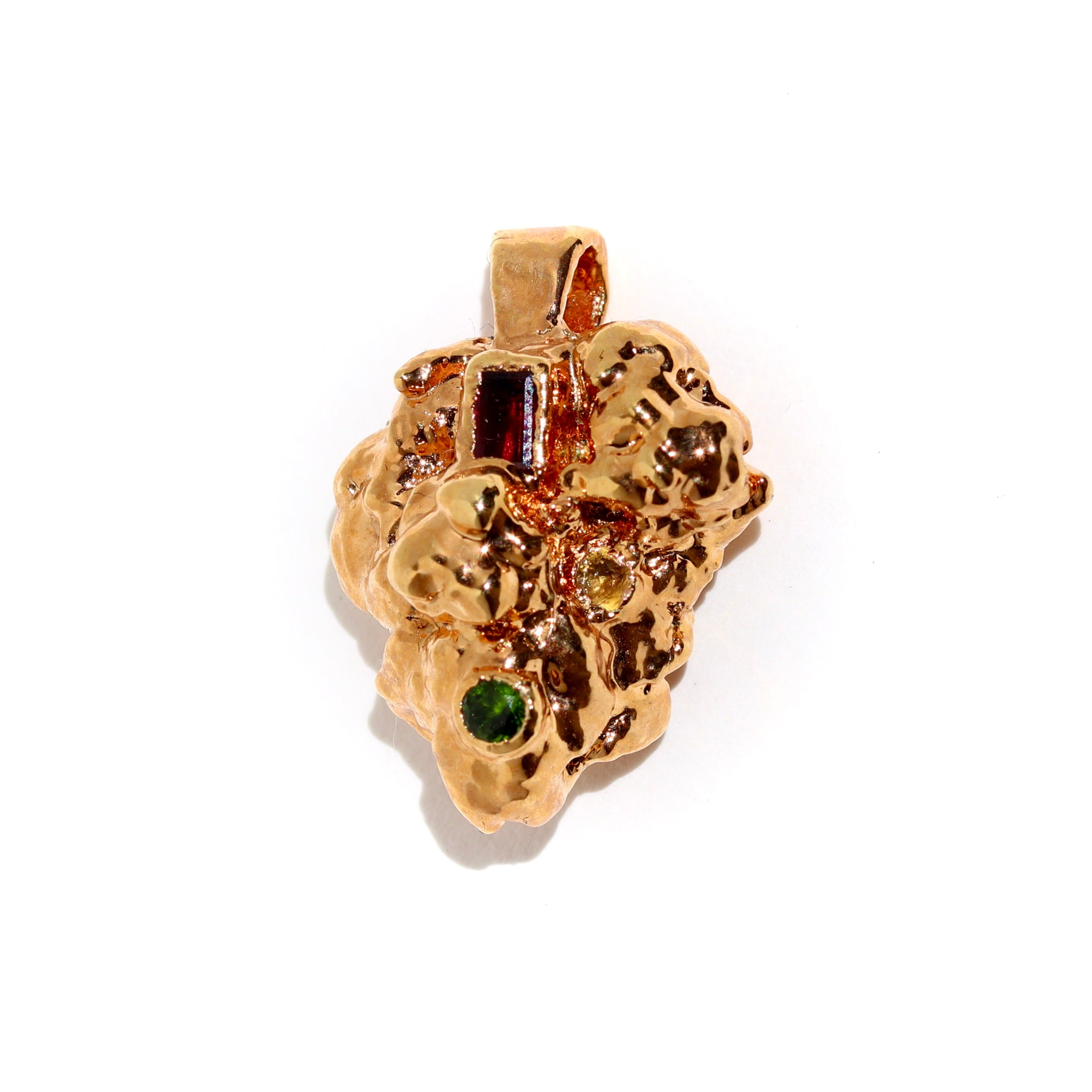 24k OG Bud with Chrome Diopside, Citrine & Garnet