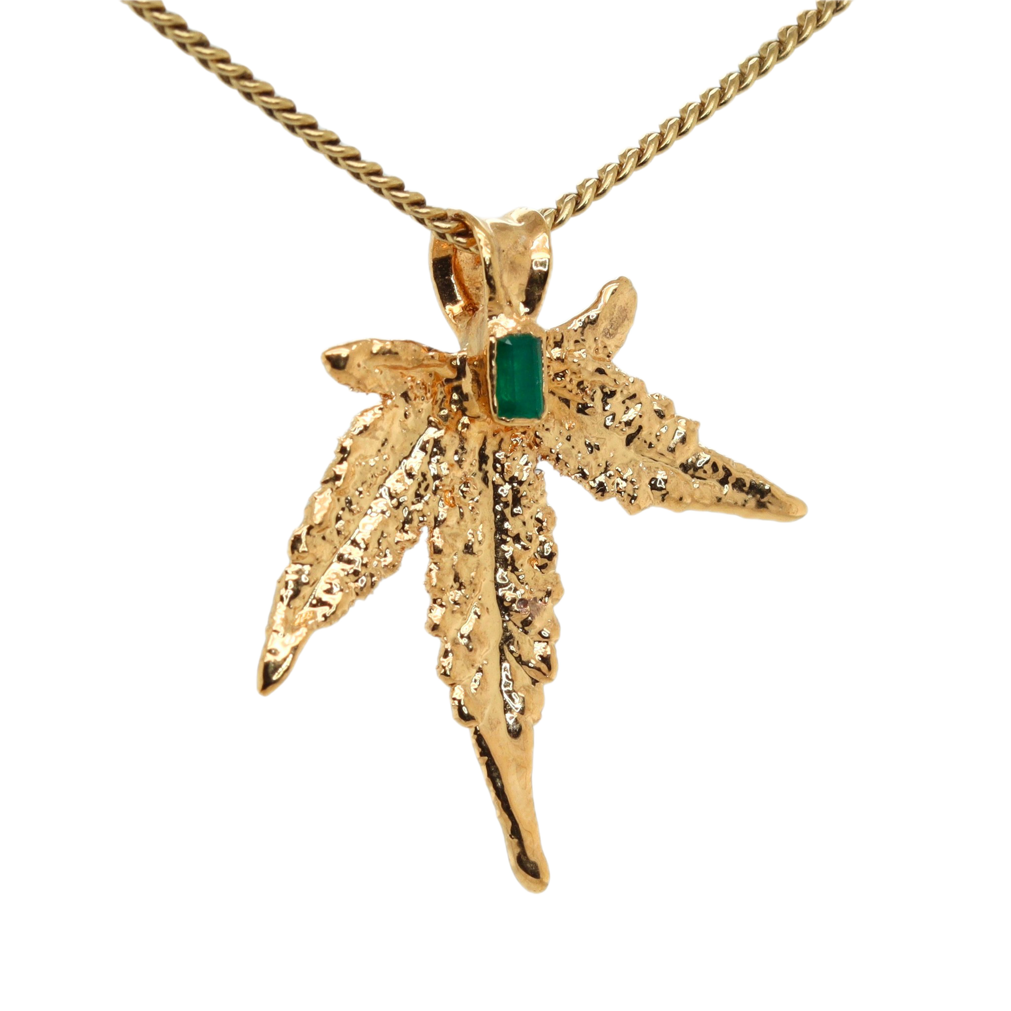 18k Plum OG Sugar Leaf with Emerald