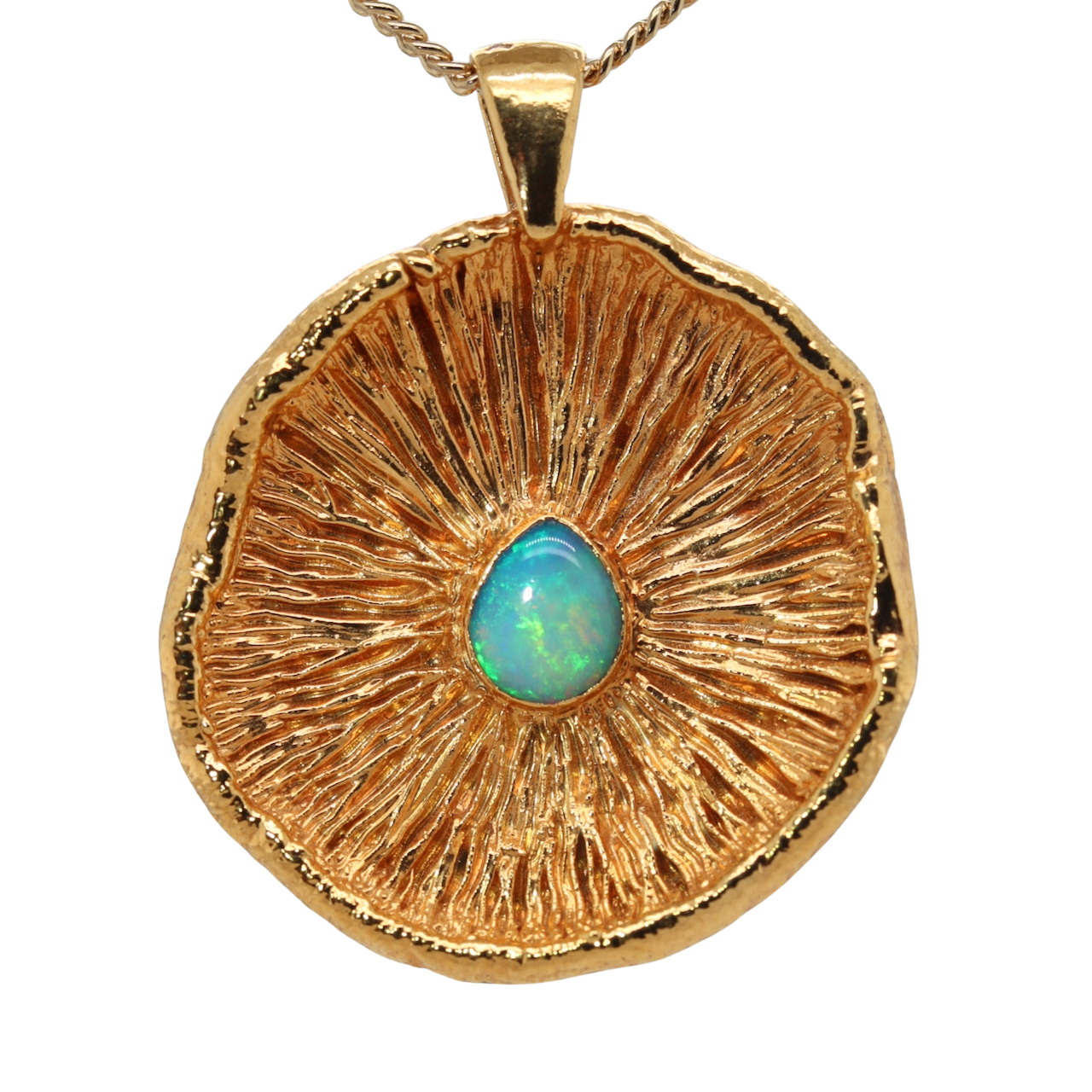 24k Special Collection Cap Pendant with Ethiopian Opal