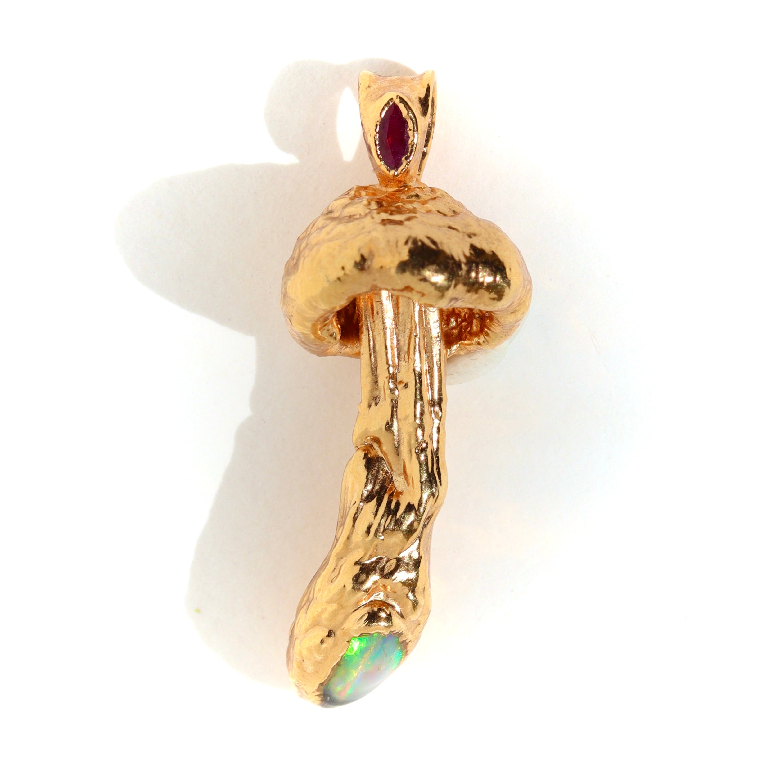18k Special Collection Pendant with Ethiopian Opal and Ruby
