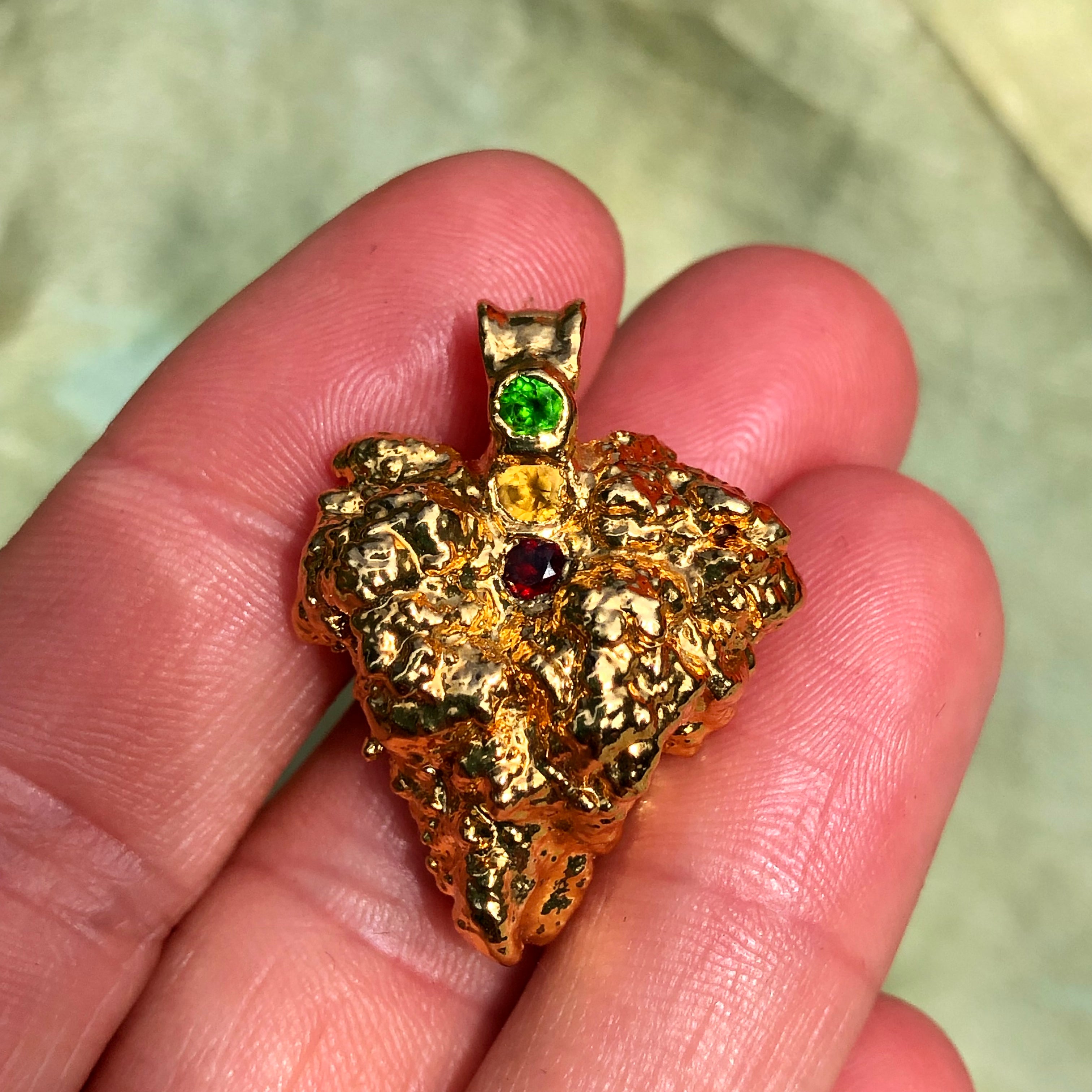 24k OG Bud with Chrome Diopside, Citrine & Garnet - Ras Boss