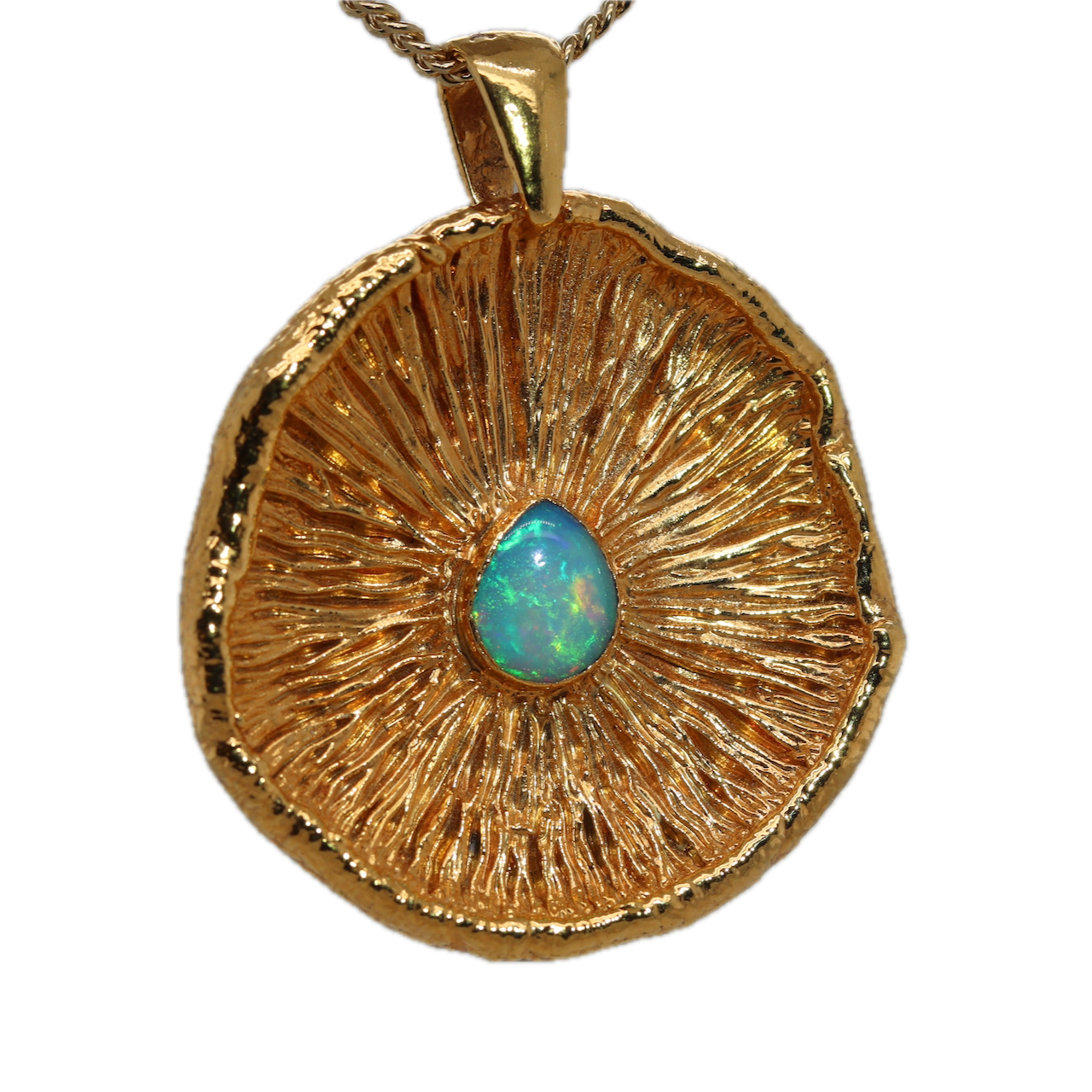 24k Special Collection Cap Pendant with Ethiopian Opal