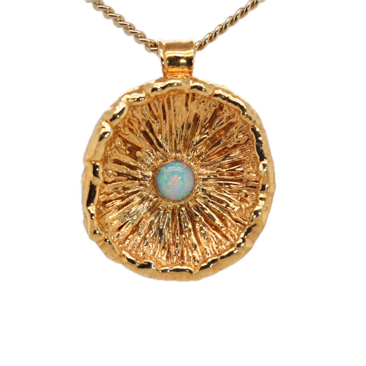 24k Special Collection Cap Pendant with Ethiopian Opal