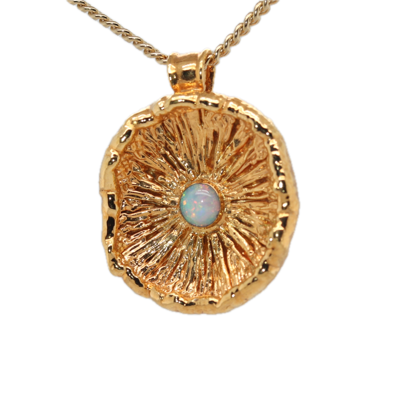 24k Special Collection Cap Pendant with Ethiopian Opal