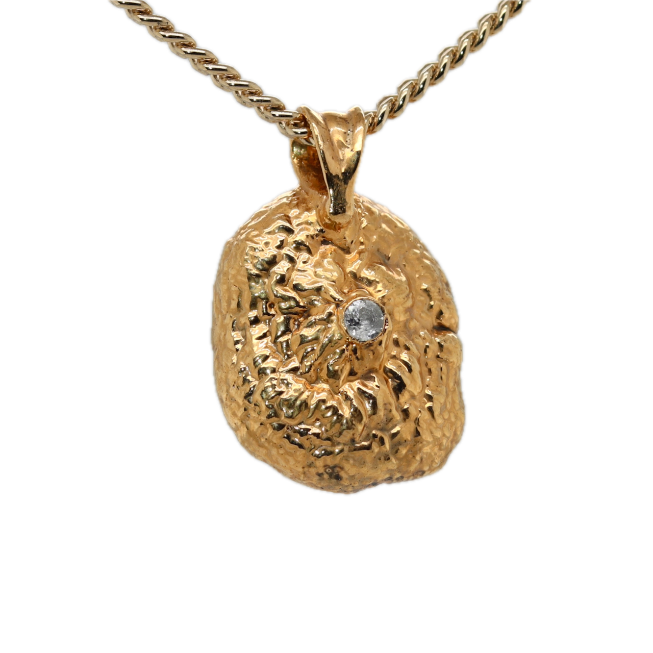 24k Special Collection Cap Pendant with Tanzanite and White Sapphire