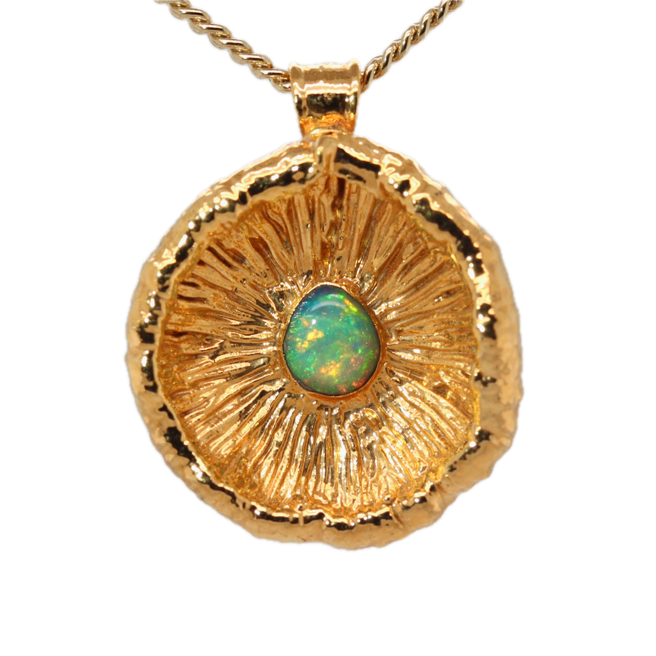 24k Special Collection Cap Pendant with Ethiopian Opal