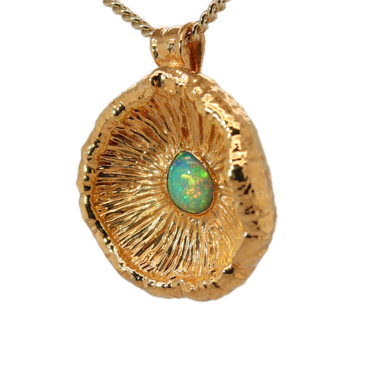 24k Special Collection Cap Pendant with Ethiopian Opal