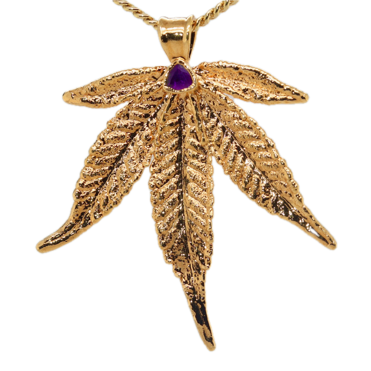 24k Plum OG Sugar Leaf with Amethyst