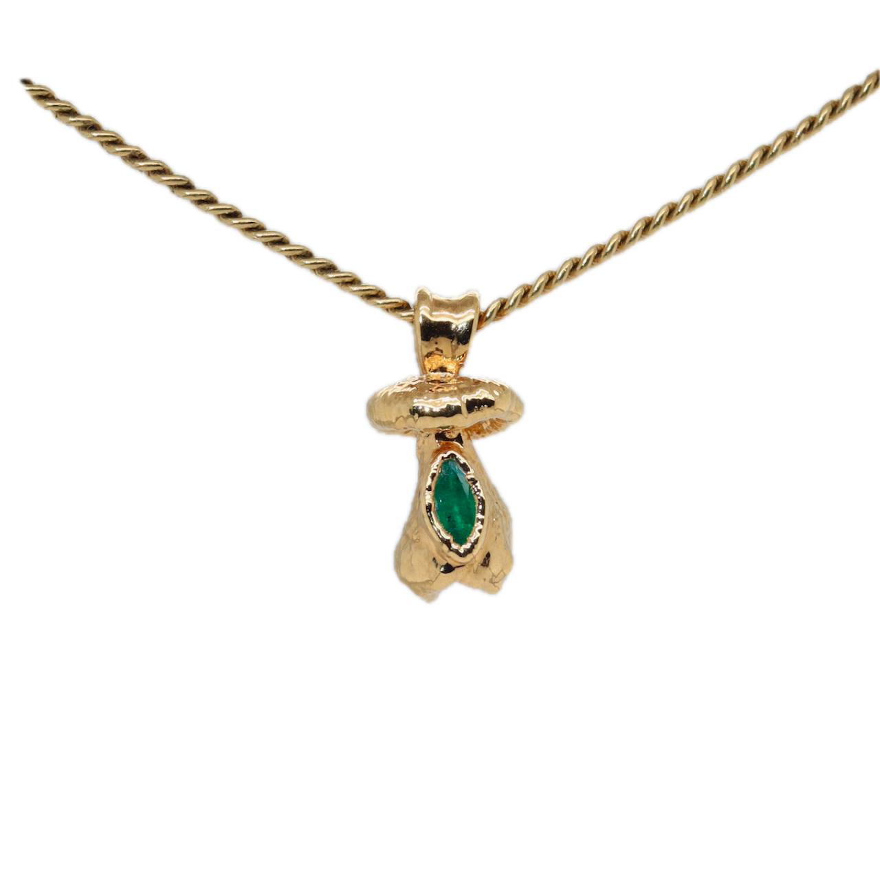 24k Special Collection Pendant with Emerald