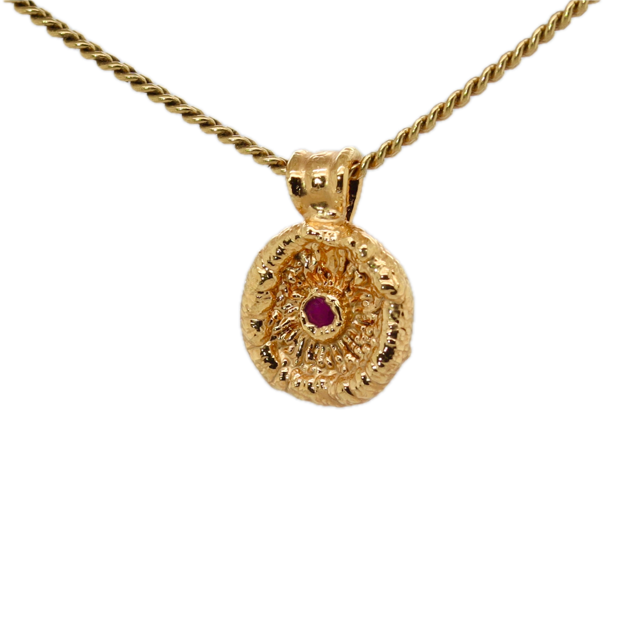 24k Special Collection Cap Pendant with Ruby