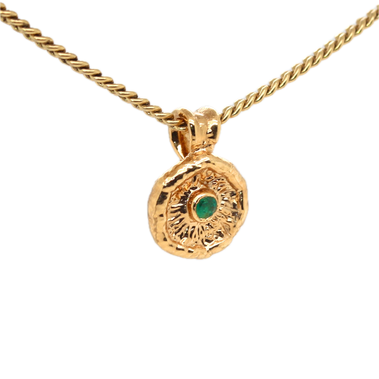 24k Special Collection Cap Pendant with Emerald