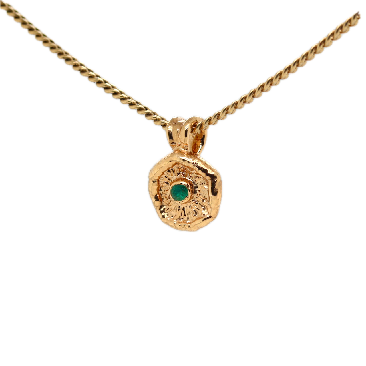 24k Special Collection Cap Pendant with Emerald