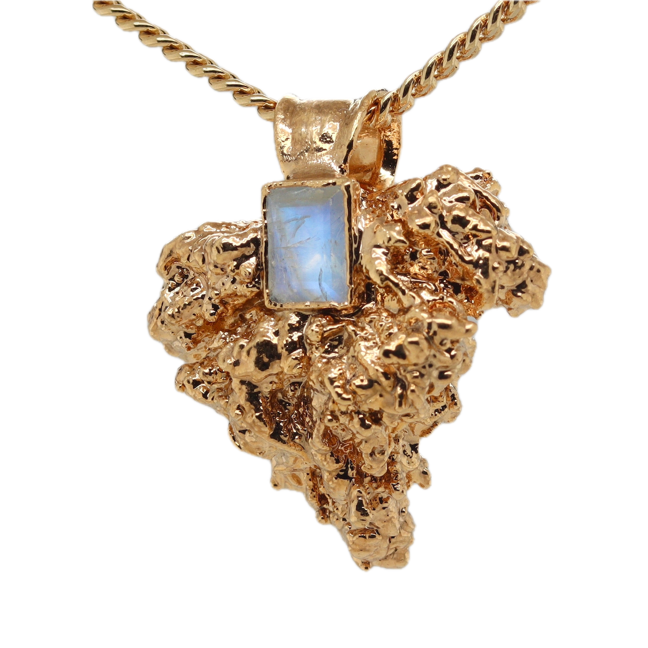 24k Axum bud with Moonstone