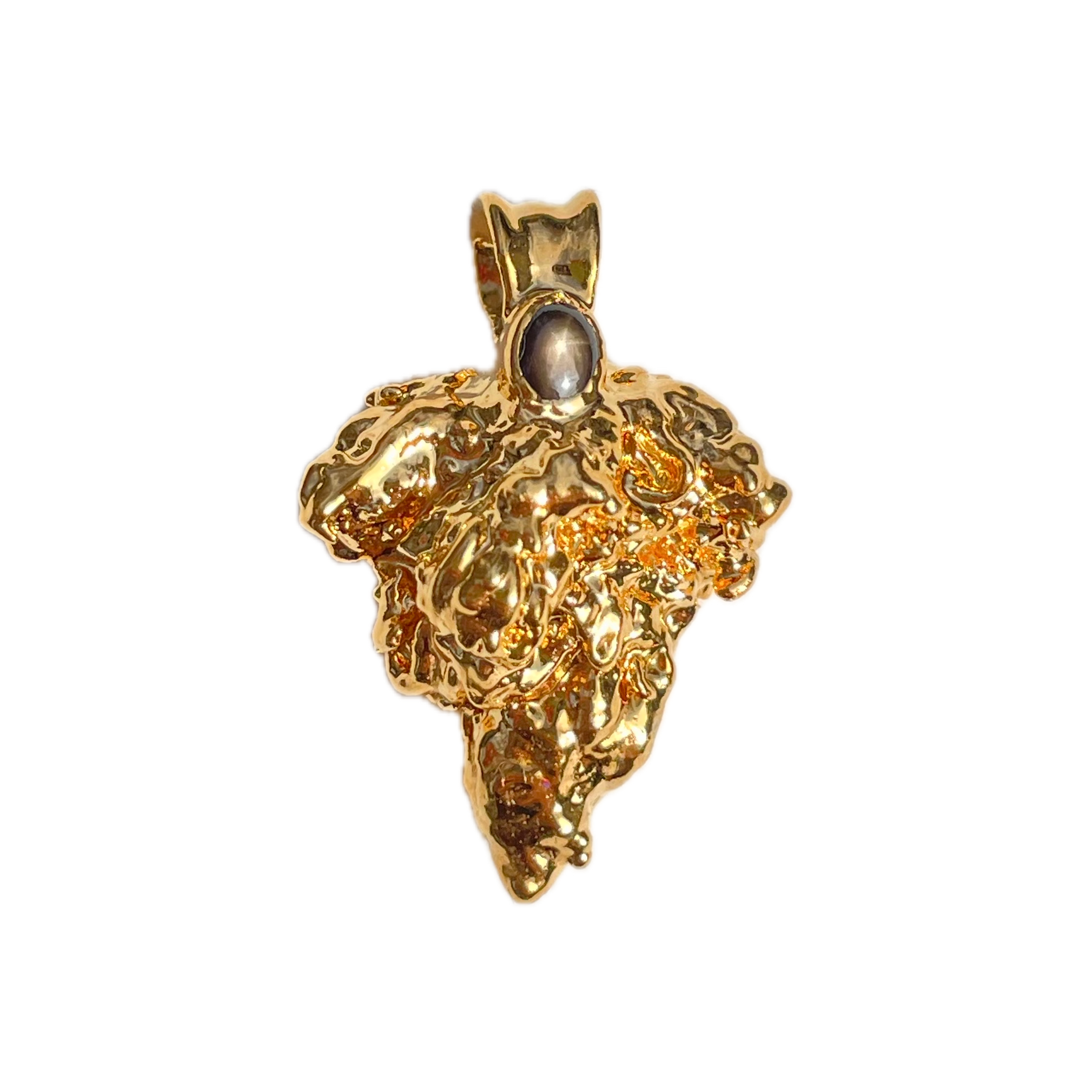 18k Afe Negus bud with Black Star Sapphire