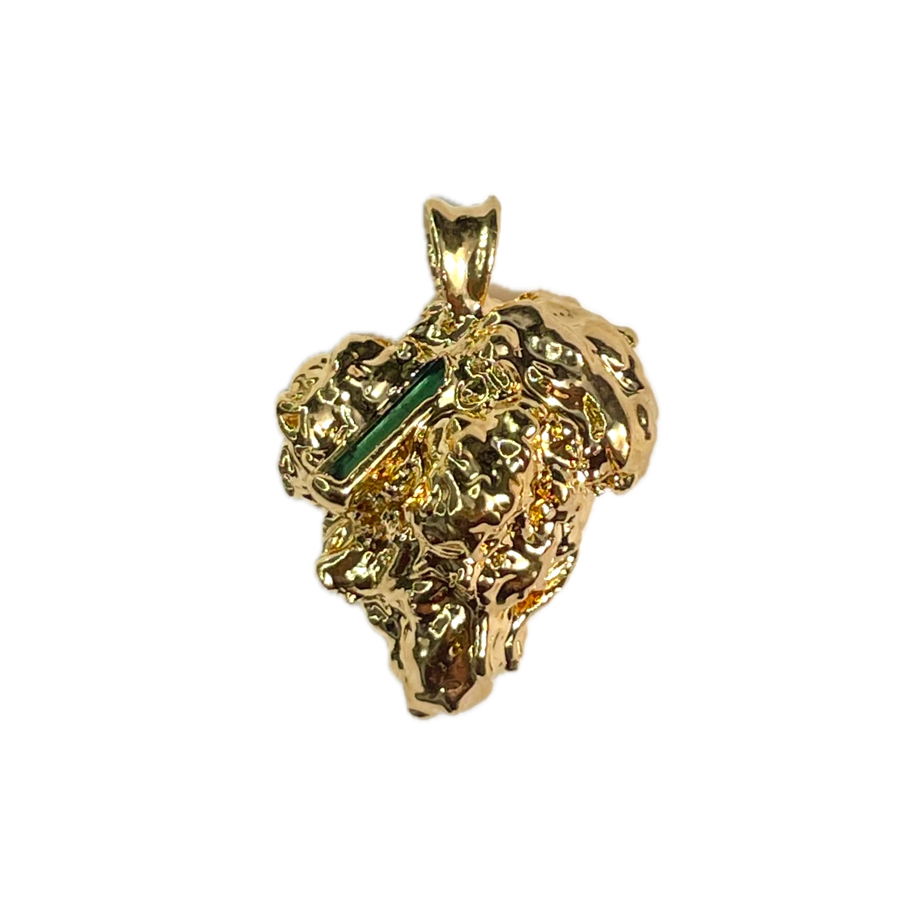 18k Afe Negus bud with Green Tourmaline