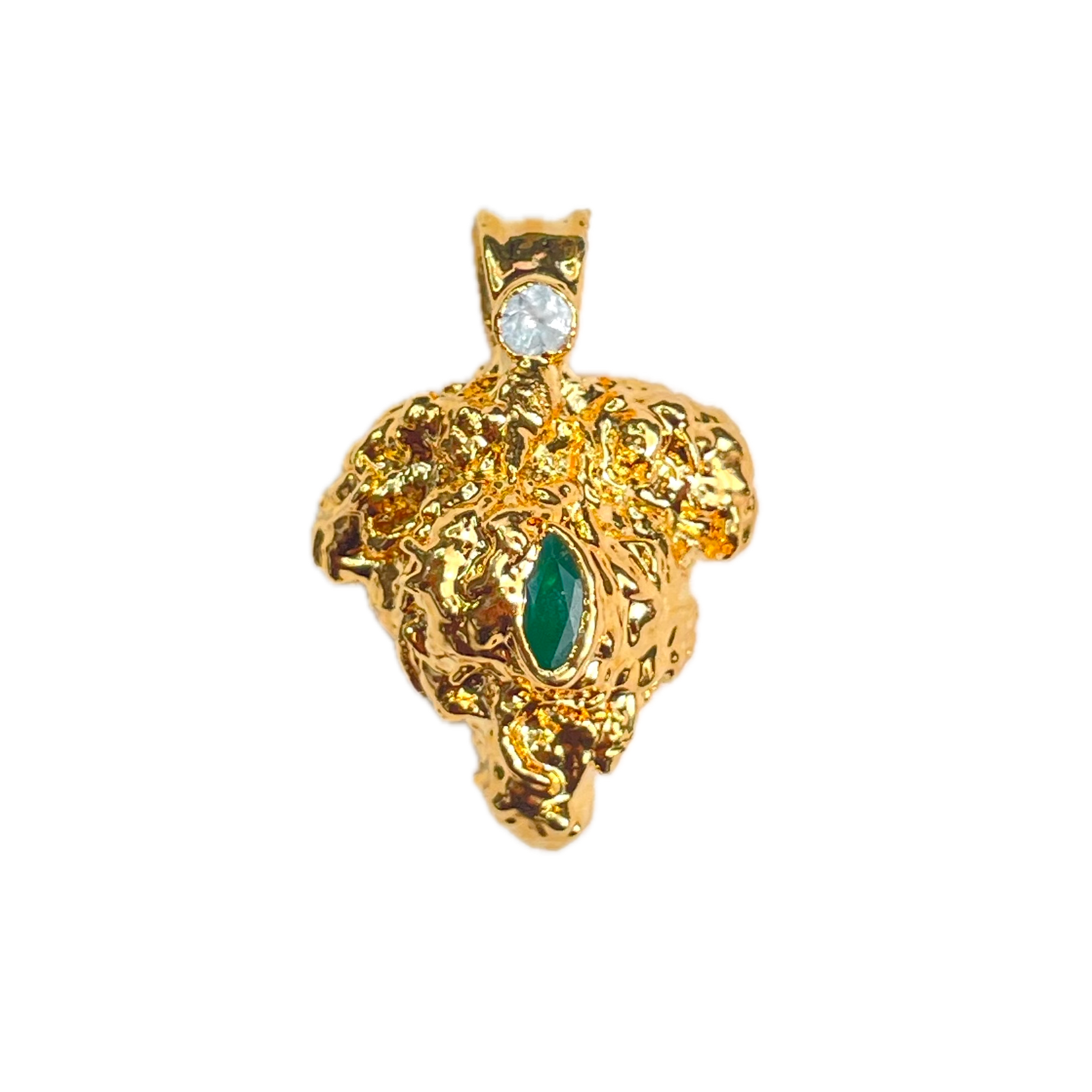18k OG Kush Bud with Emerald and White Sapphire