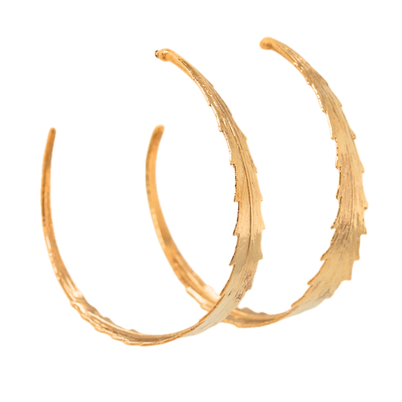 24k Cannabis Leaf Hoop Earrings