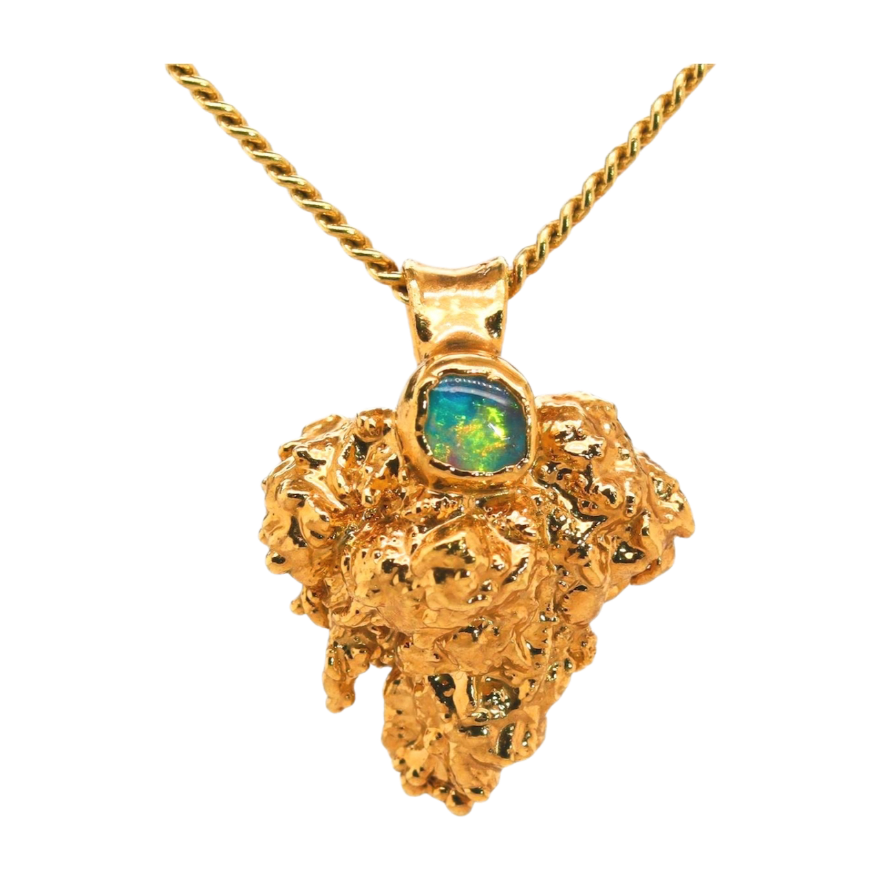 24k Gold Dipped Runtz Bud Pendant, Cannabis Art Jewelry by Ras Boss