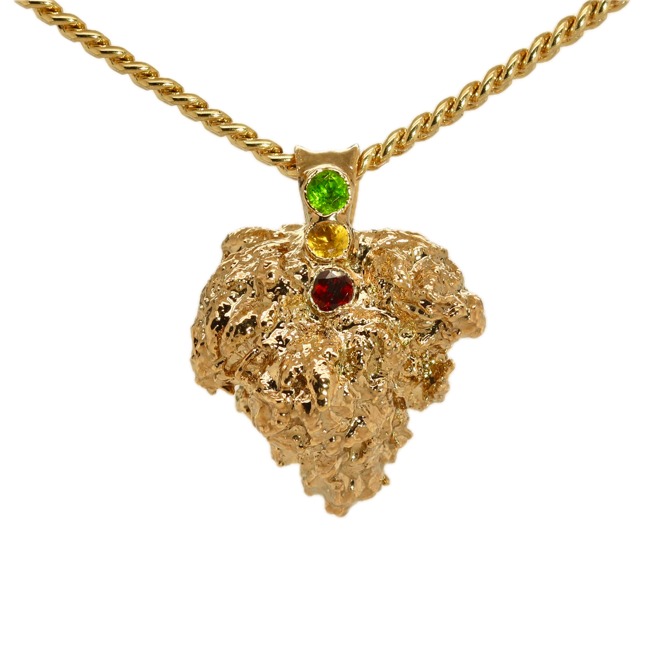 24k Cookies Bud with Chrome Diopside, Citrine & Garnet