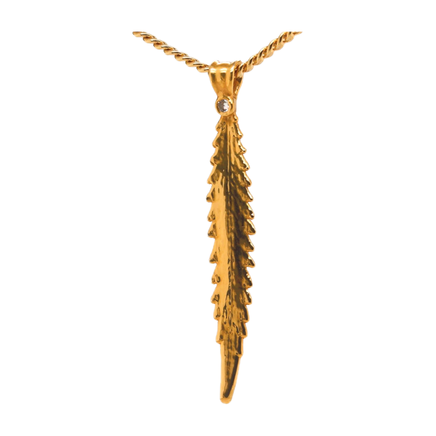 24k Axum Leaf with Diamond