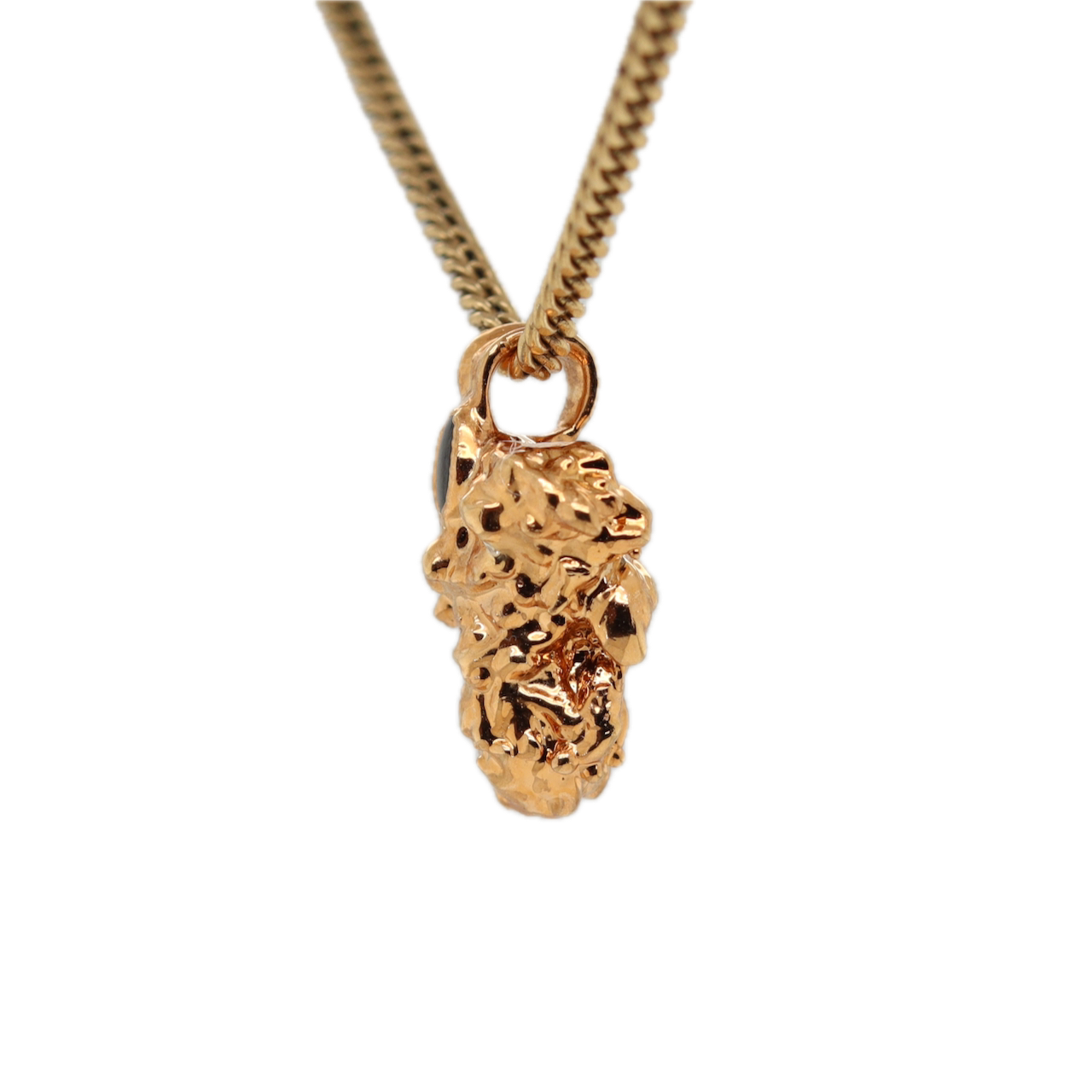 Real Gold Bud Pendant | Plum OG Strain Cannabis Jewelry with Black Star Sapphire