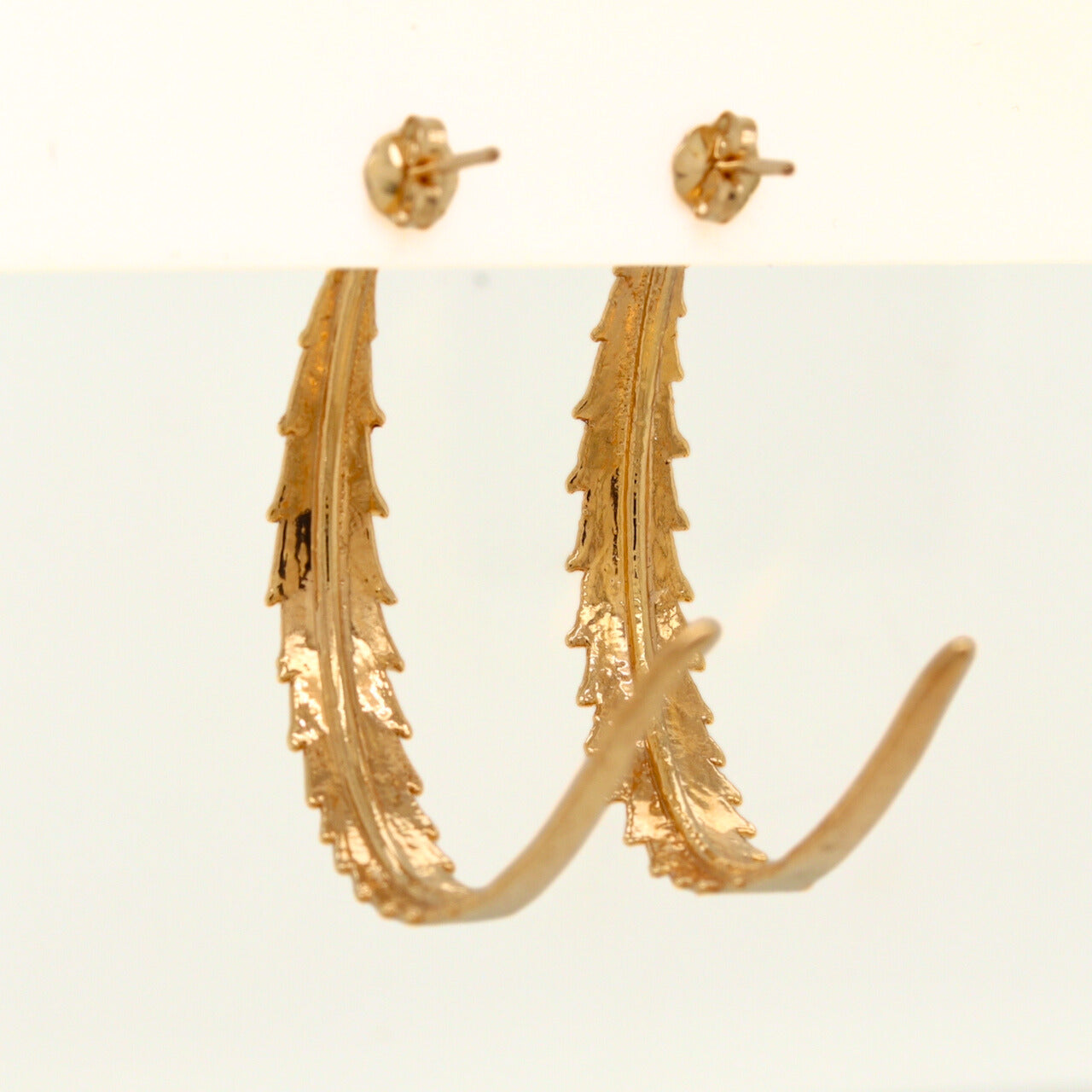 24k Cannabis Leaf Hoop Earrings