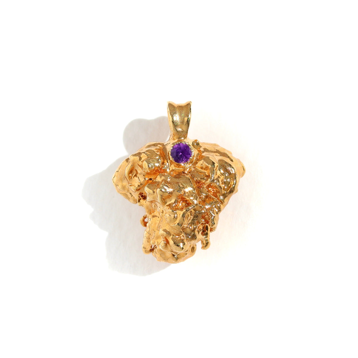 24k Afe Negus bud with Amethyst