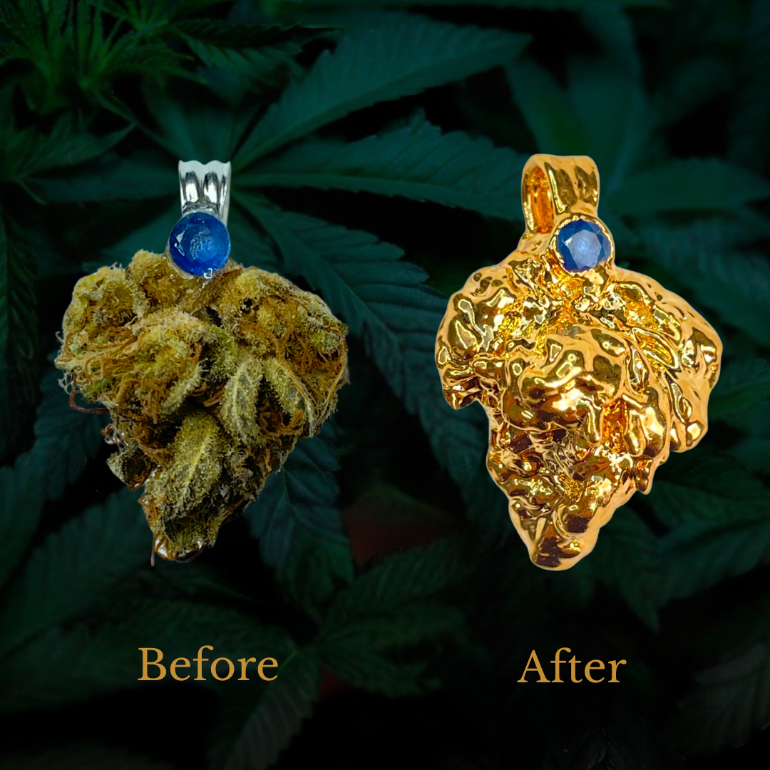 18k Afe Negus bud with Sapphire